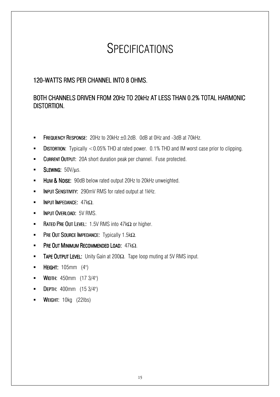 Plinius Audio Plinius 9100 User Manual | Page 15 / 17