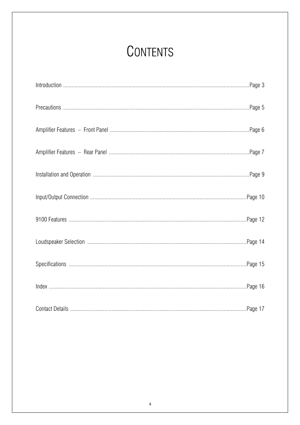 Plinius Audio Plinius 9100 User Manual | Page 4 / 17