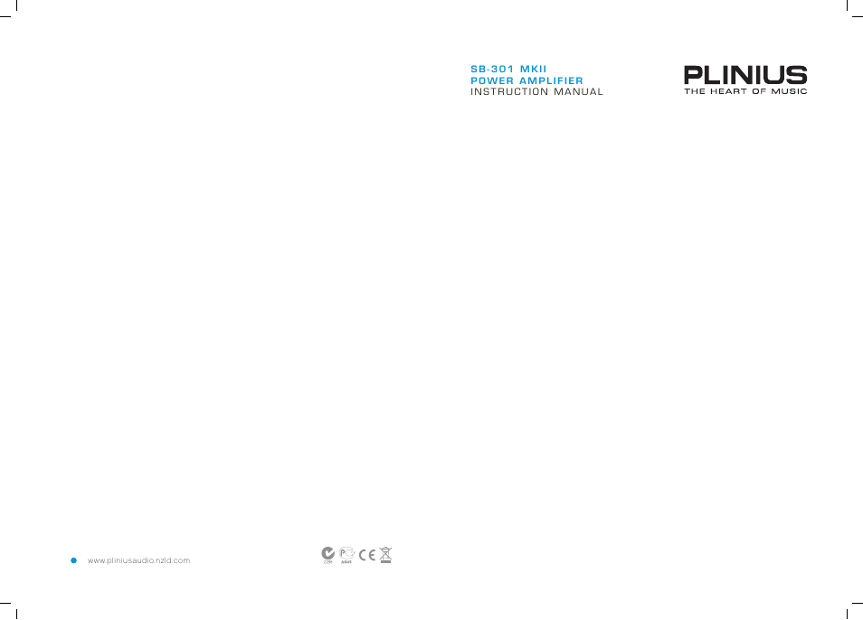 Plinius Audio SB-301 User Manual | 20 pages