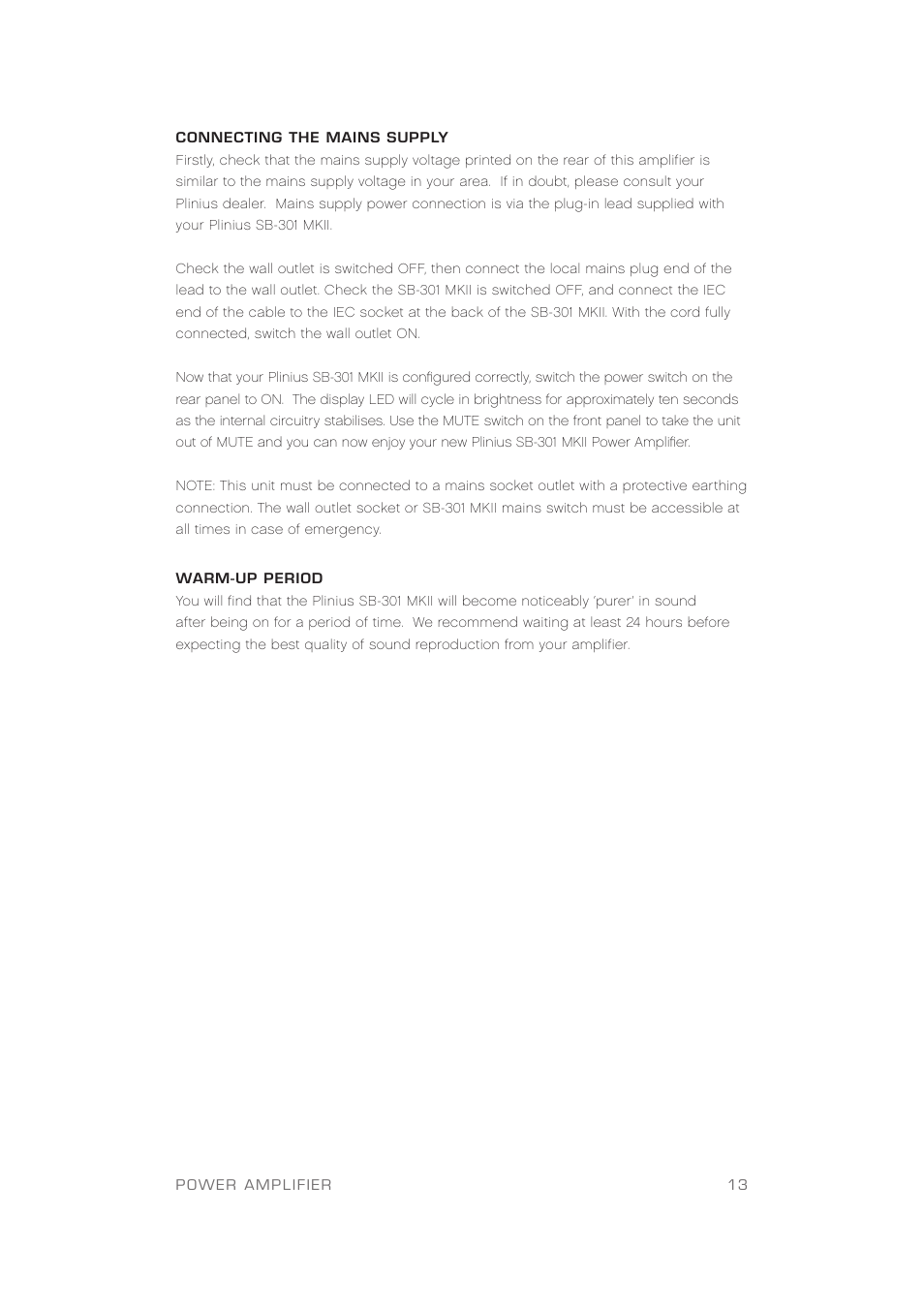 Plinius Audio SB-301 User Manual | Page 15 / 20