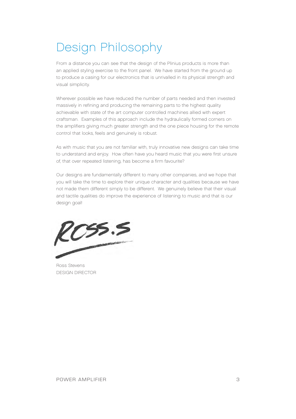 Design philosophy | Plinius Audio SB-301 User Manual | Page 5 / 20