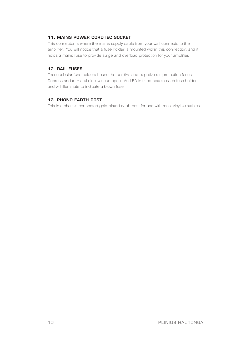 Plinius Audio Hautonga Intergrated Amplifier User Manual | Page 12 / 24