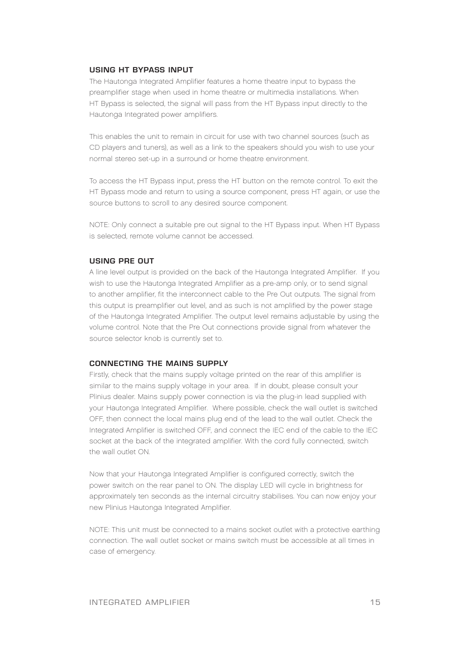 Plinius Audio Hautonga Intergrated Amplifier User Manual | Page 17 / 24
