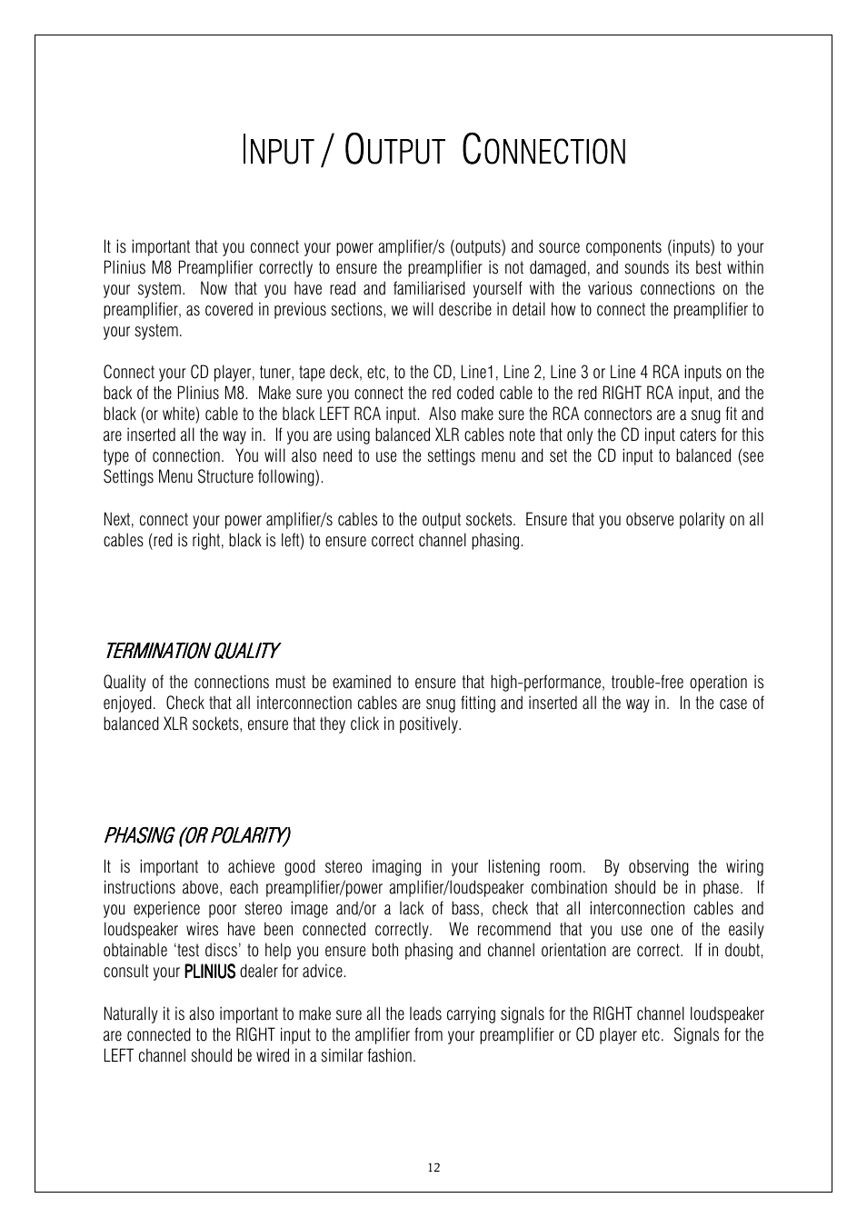 Plinius Audio M8 User Manual | Page 12 / 20