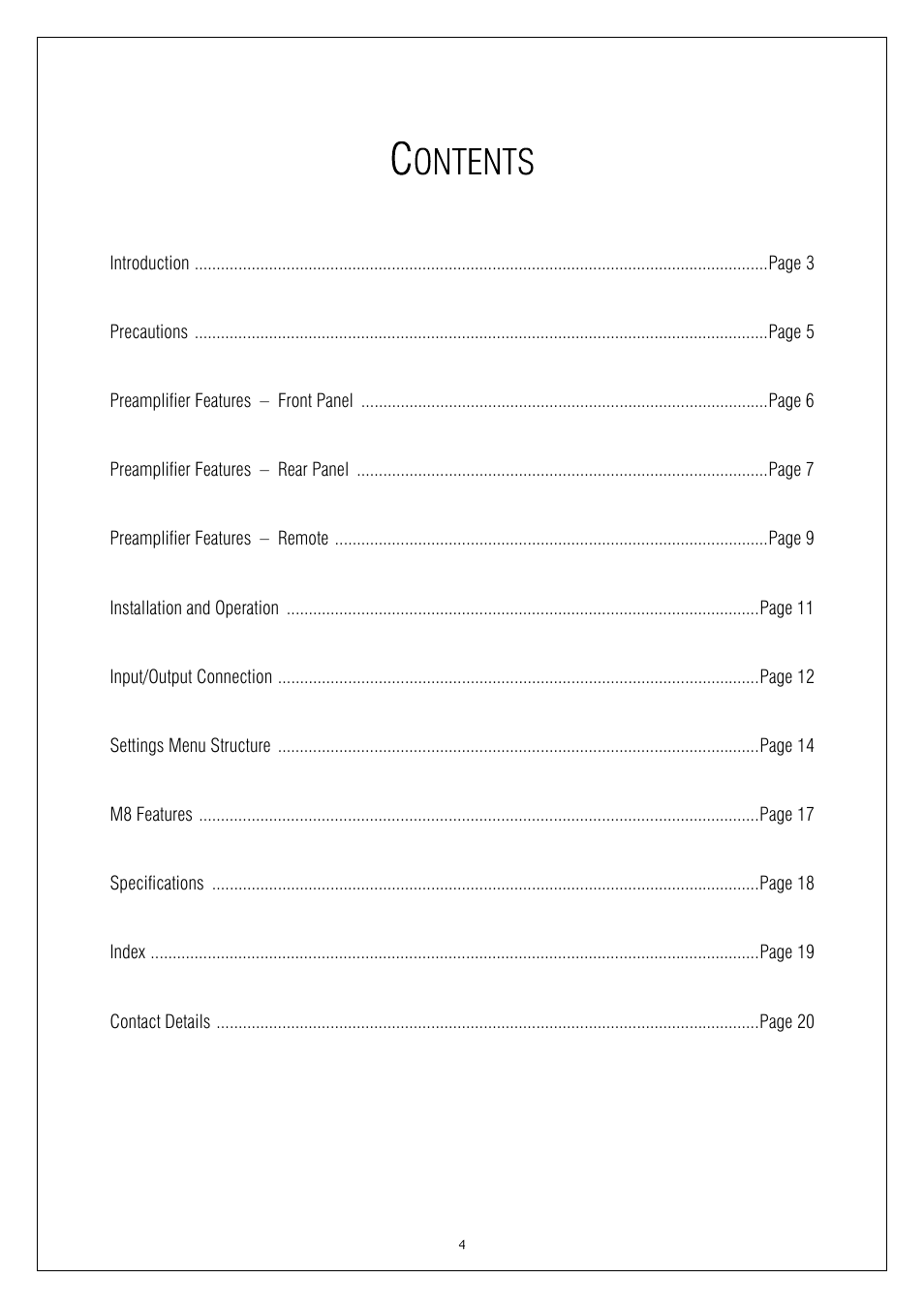 Plinius Audio M8 User Manual | Page 4 / 20