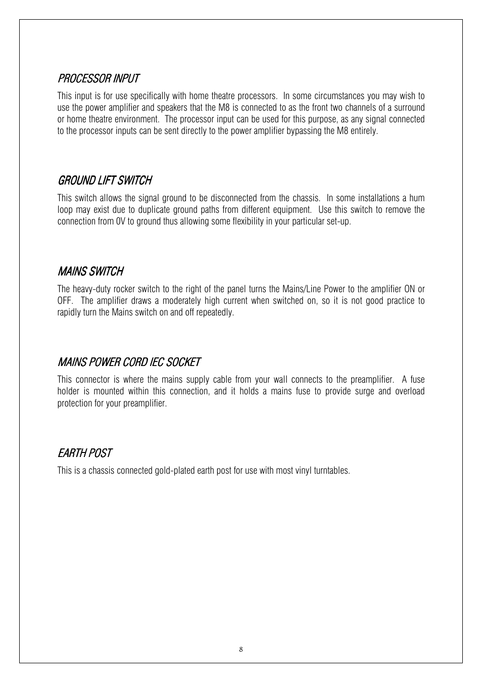 Plinius Audio M8 User Manual | Page 8 / 20