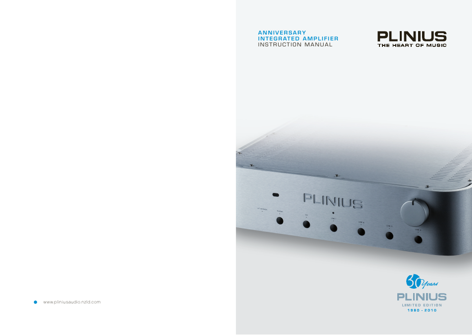 Plinius Audio Anniversary Integrated Amplifier User Manual | 23 pages