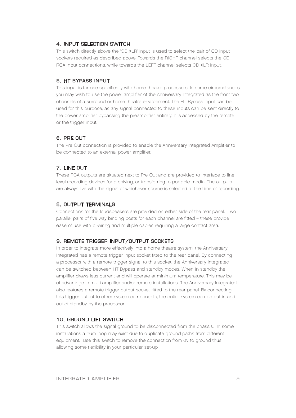 Plinius Audio Anniversary Integrated Amplifier User Manual | Page 10 / 23