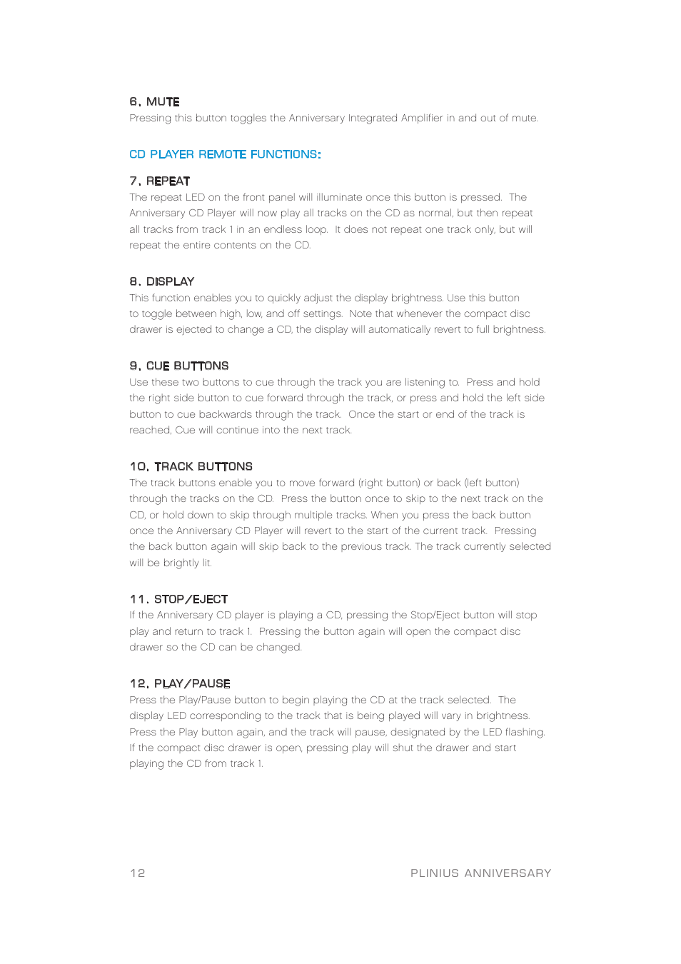 Plinius Audio Anniversary Integrated Amplifier User Manual | Page 13 / 23