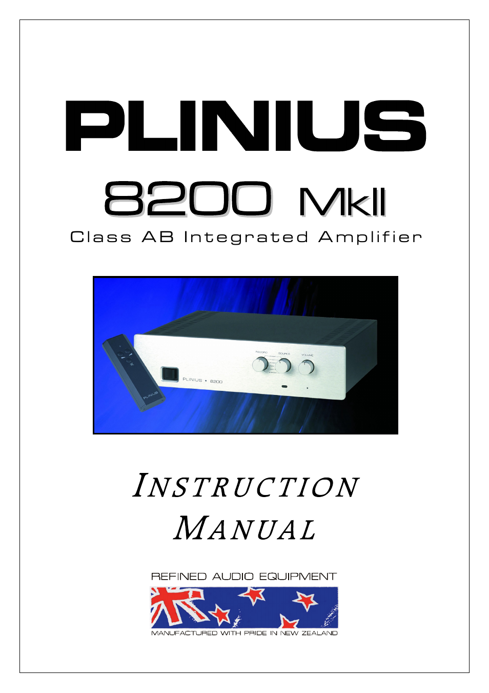 Plinius Audio 8200 MkII User Manual | 19 pages