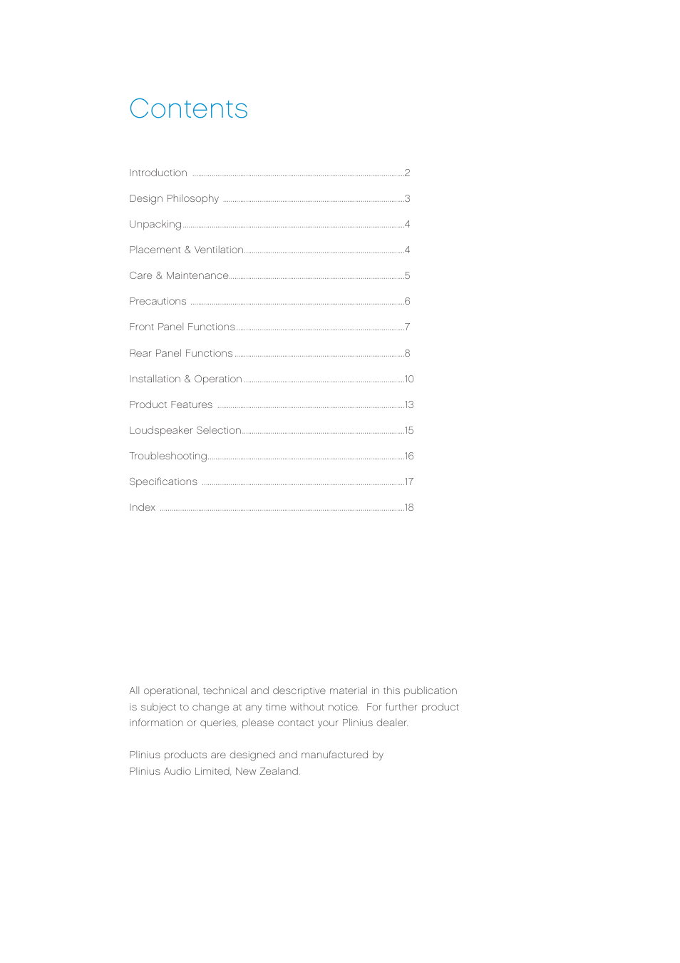 Plinius Audio Odeon Power Amplifier User Manual | Page 3 / 20