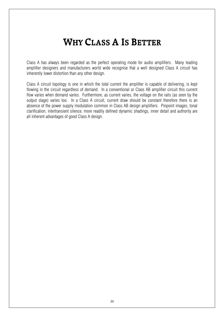 Plinius Audio SA-250 User Manual | Page 20 / 23