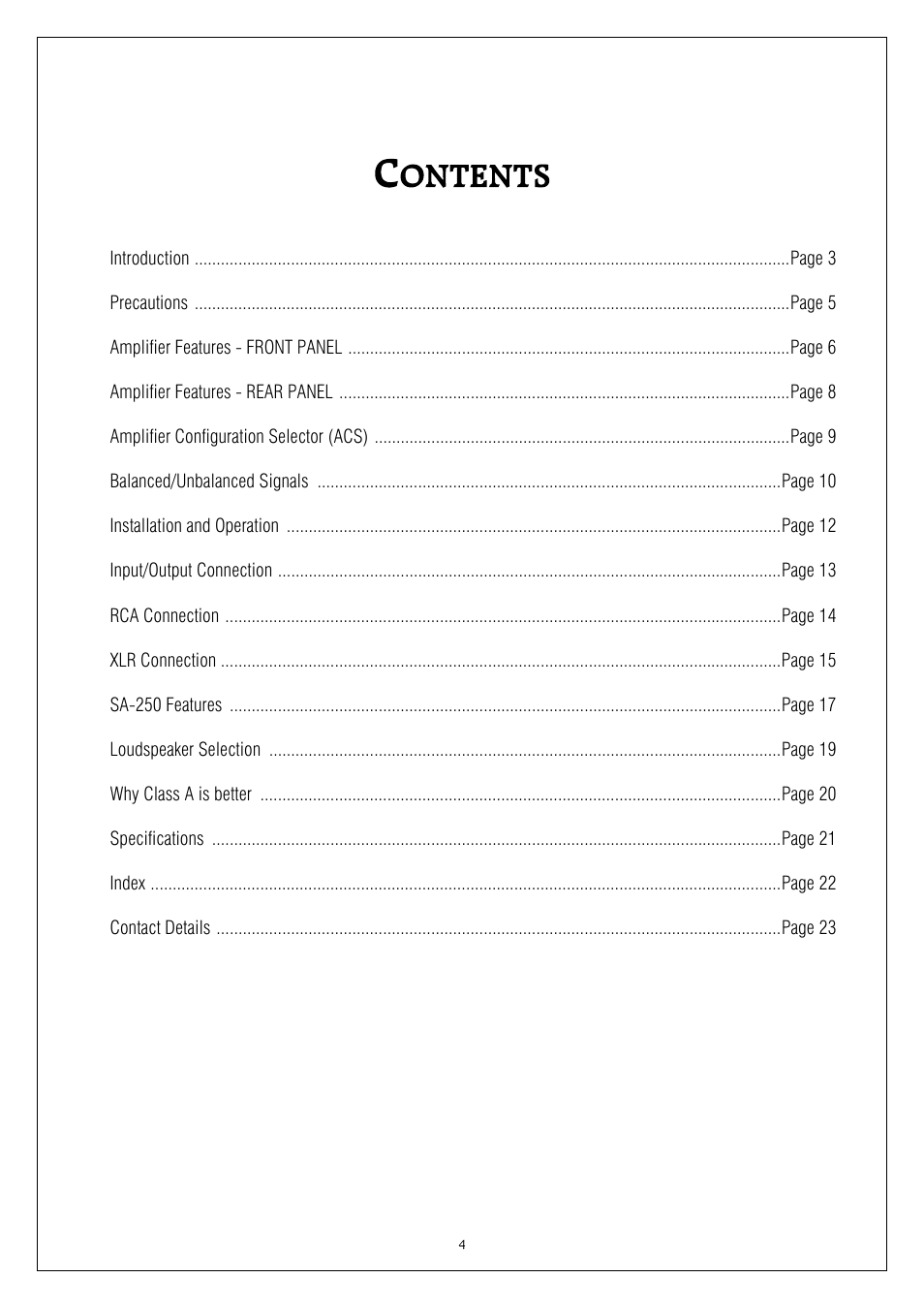 Plinius Audio SA-250 User Manual | Page 4 / 23