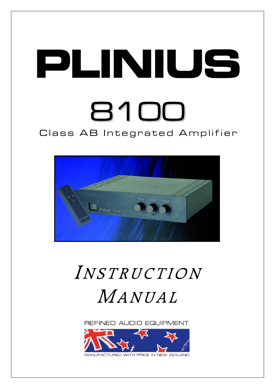 Plinius Audio 8100 User Manual | 18 pages