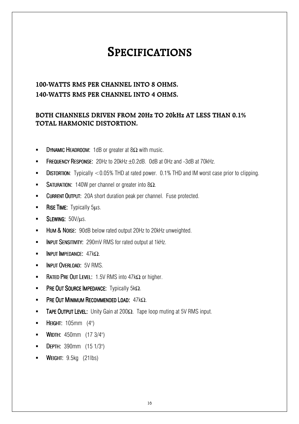 Plinius Audio 8100 User Manual | Page 16 / 18