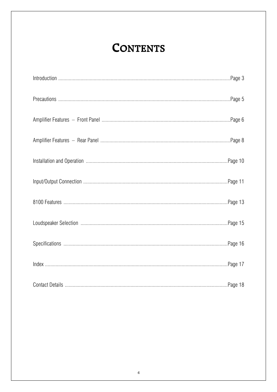 Plinius Audio 8100 User Manual | Page 4 / 18