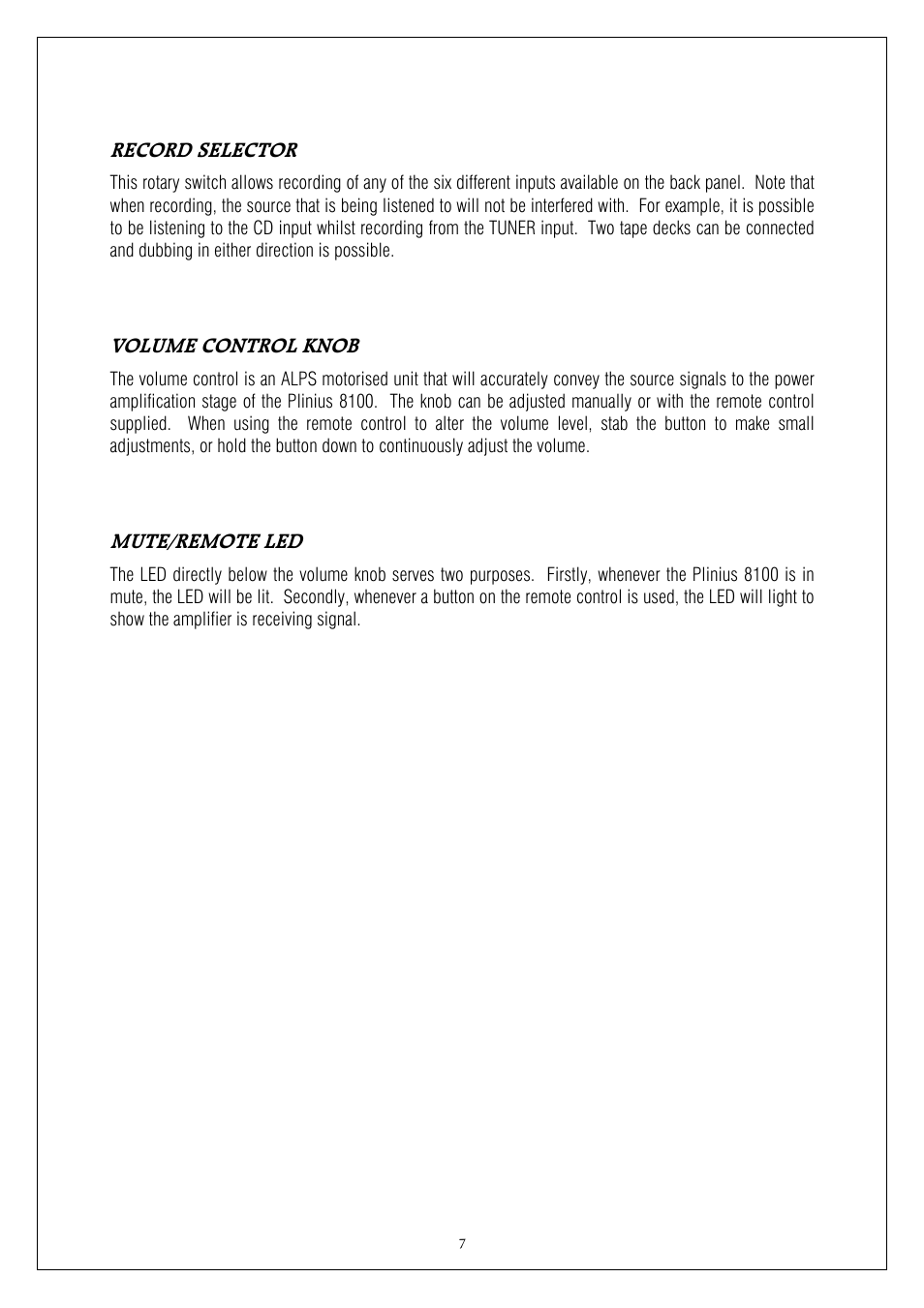 Plinius Audio 8100 User Manual | Page 7 / 18
