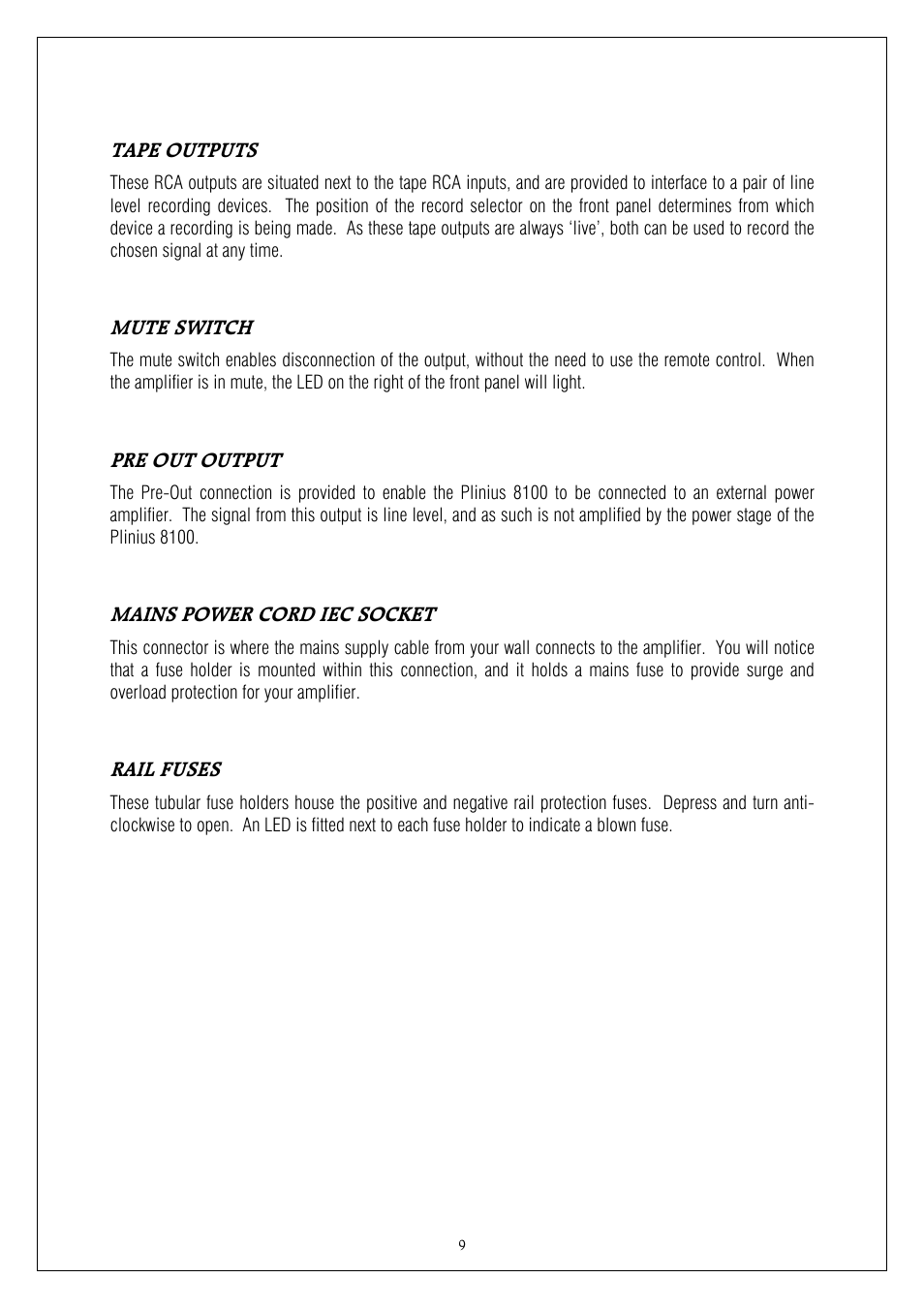 Plinius Audio 8100 User Manual | Page 9 / 18