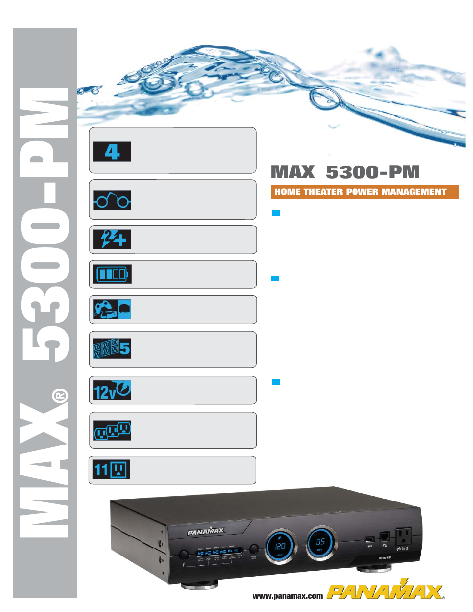 Panamax MAX 5300-PM User Manual | 2 pages