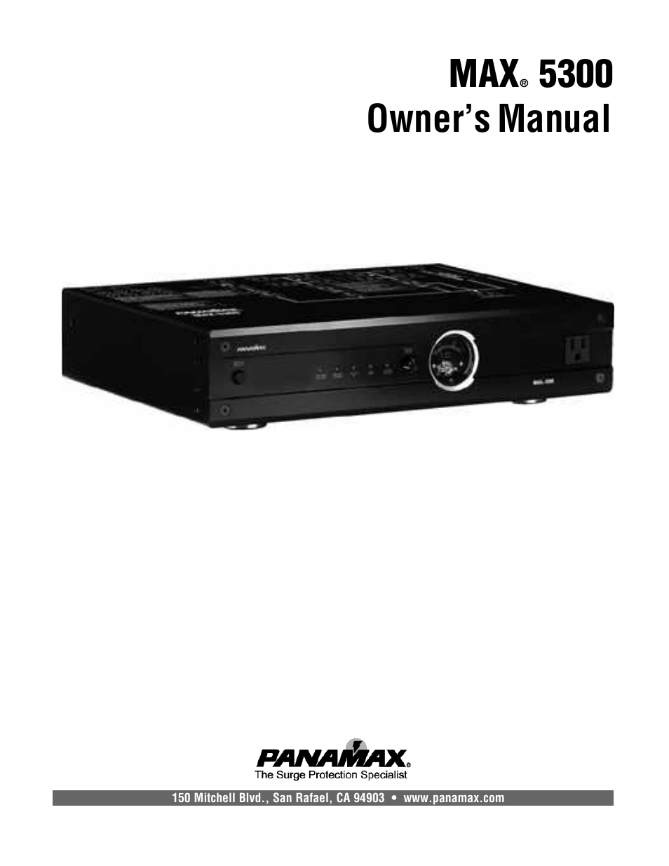 Panamax MAX 5300 User Manual | 16 pages