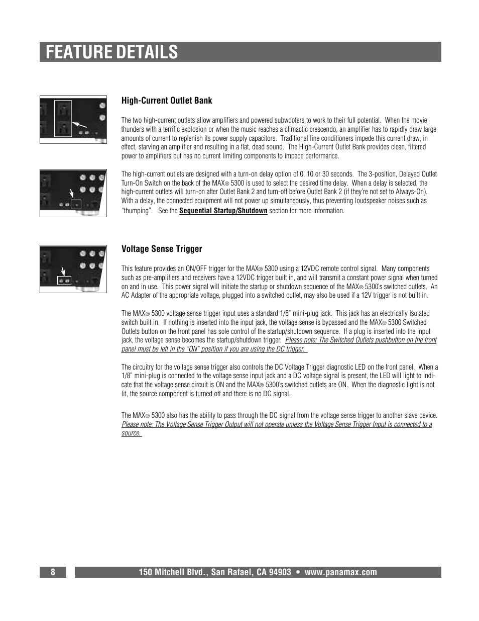 Feature details | Panamax MAX 5300 User Manual | Page 10 / 16