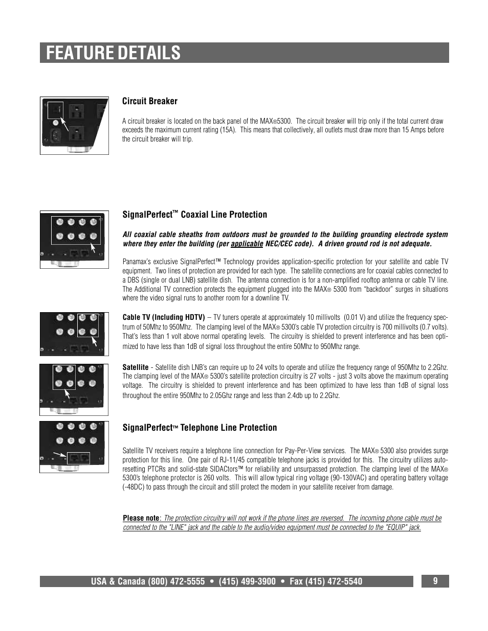 Feature details | Panamax MAX 5300 User Manual | Page 11 / 16