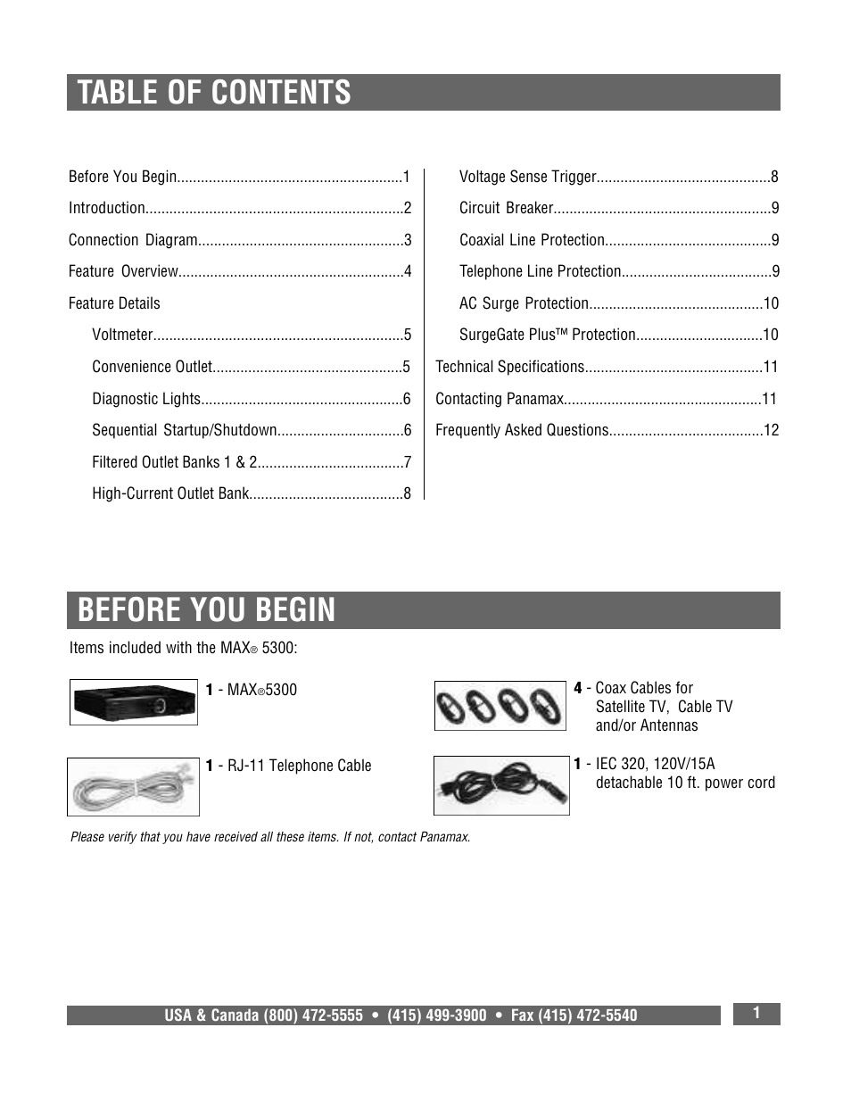 Panamax MAX 5300 User Manual | Page 3 / 16