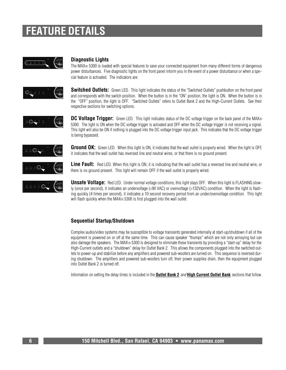 Feature details | Panamax MAX 5300 User Manual | Page 8 / 16