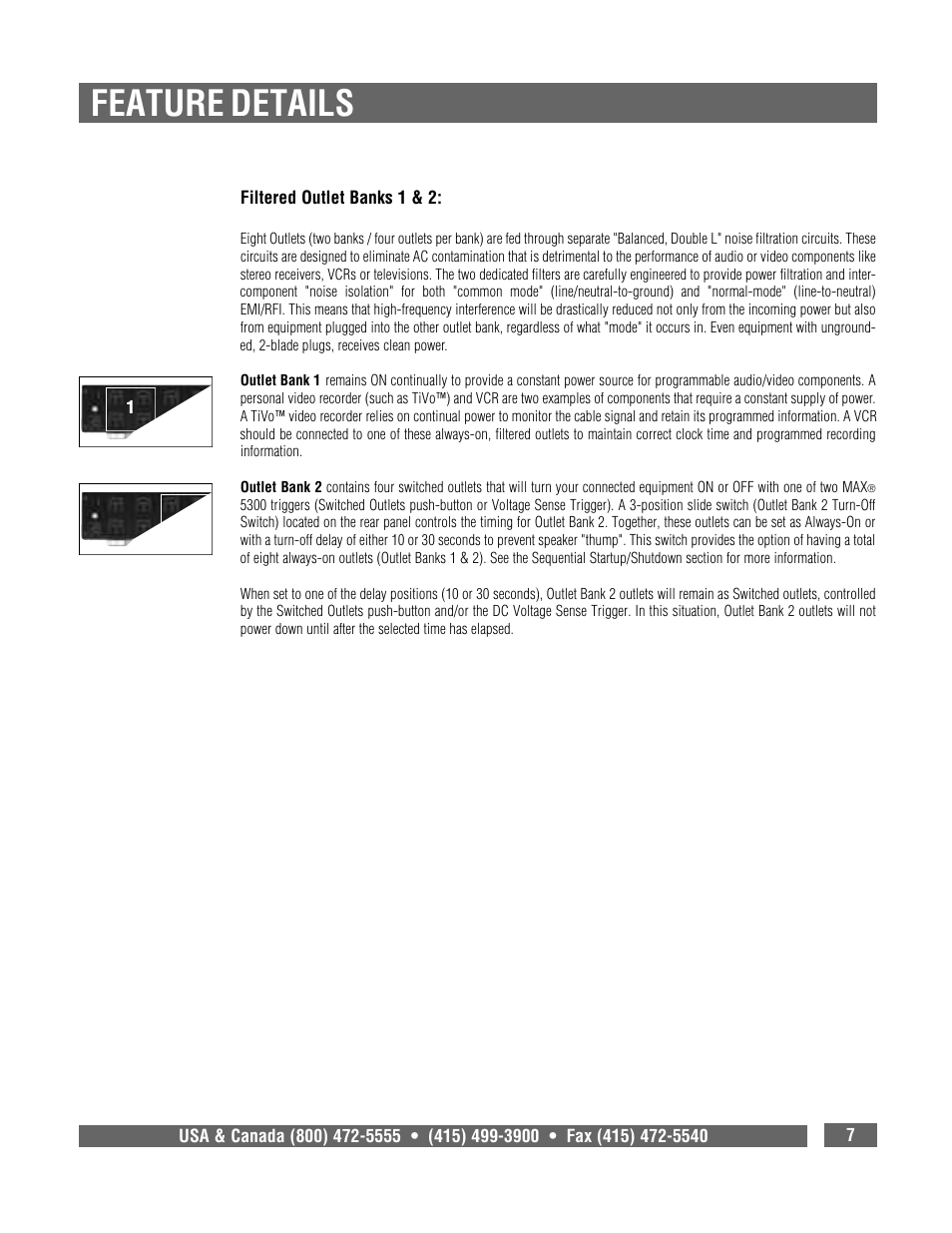 Feature details | Panamax MAX 5300 User Manual | Page 9 / 16