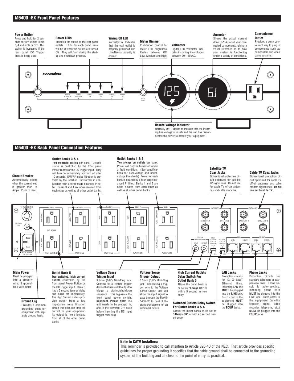 Panamax MAX 5400-EX User Manual | Page 2 / 4