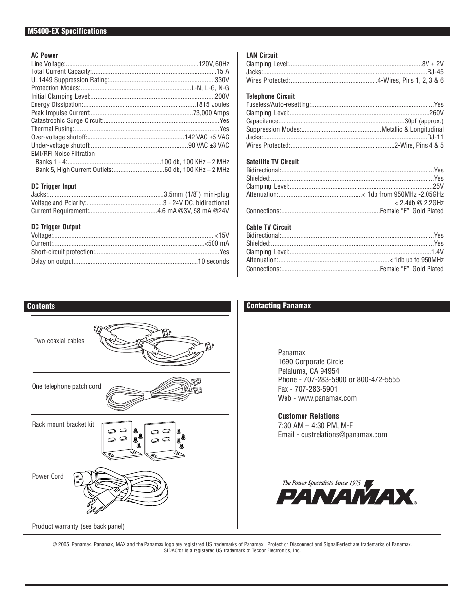 Panamax MAX 5400-EX User Manual | Page 3 / 4
