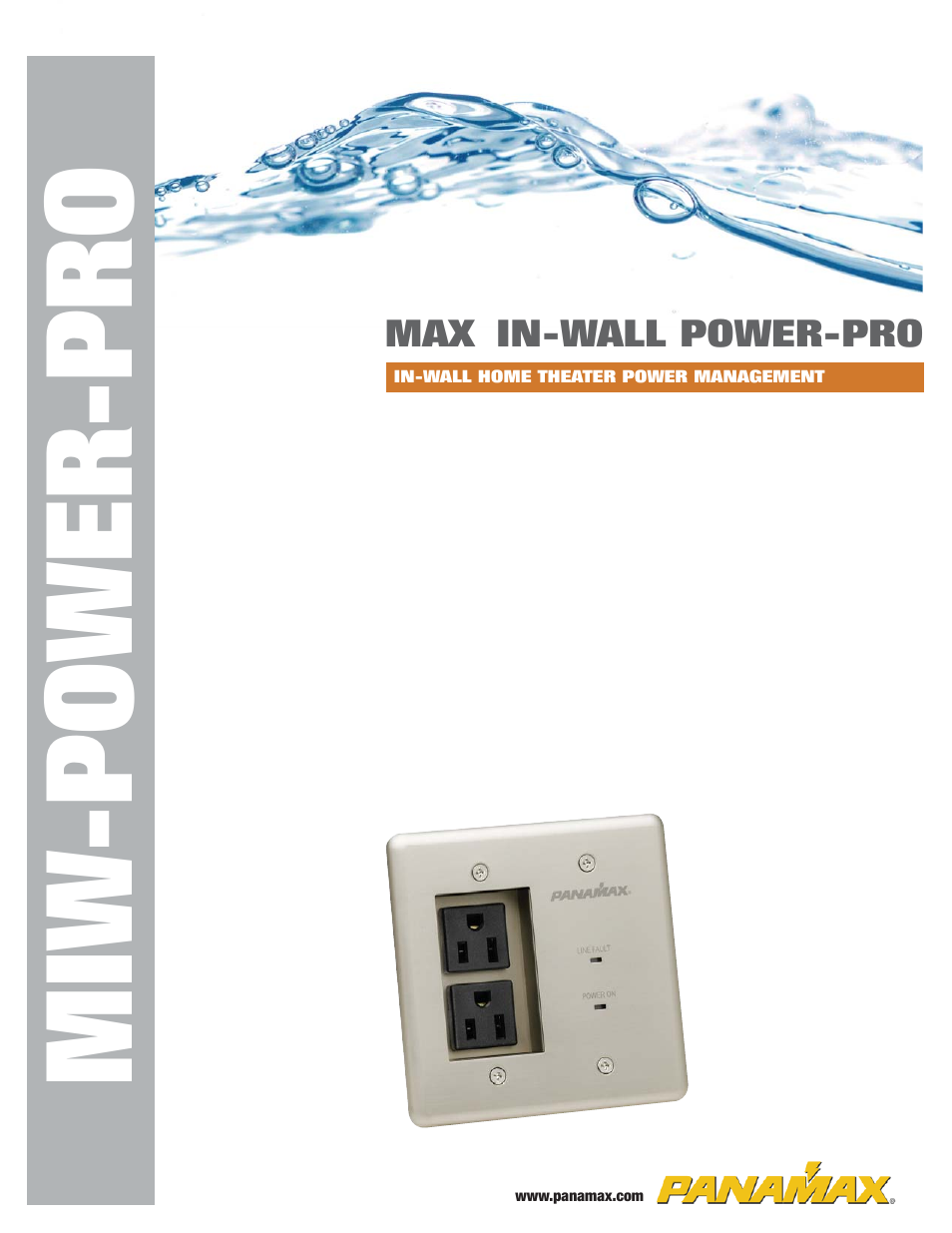 Panamax In-Wall Home Theater Power Management User Manual | 2 pages