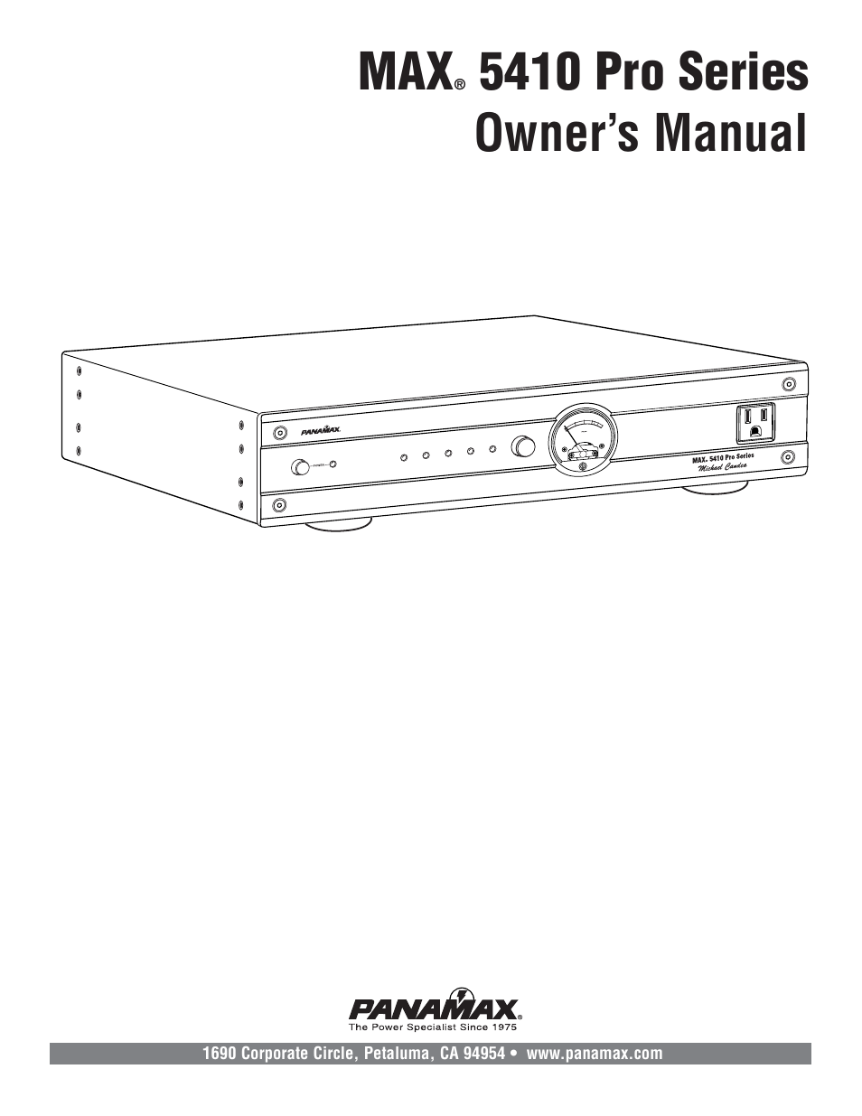 Panamax MAX 5410 User Manual | 15 pages