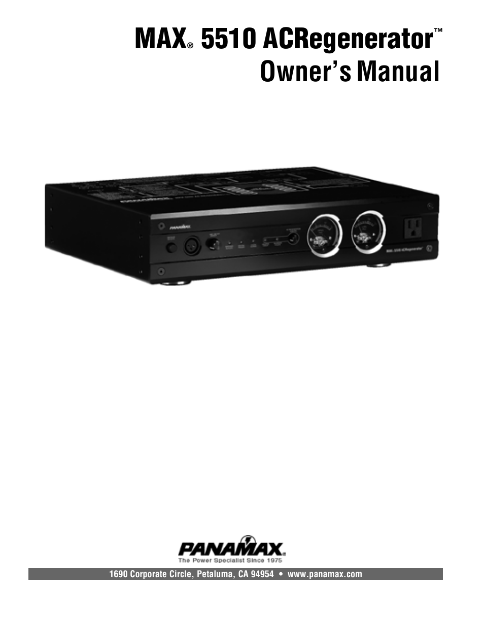 Panamax MAX 5510 User Manual | 15 pages