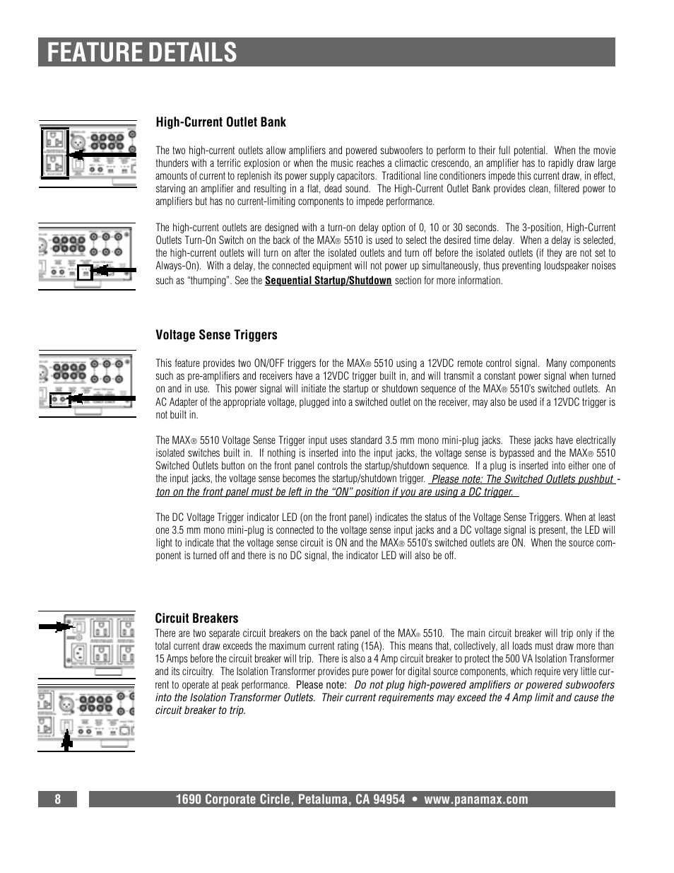 Feature details | Panamax MAX 5510 User Manual | Page 10 / 15