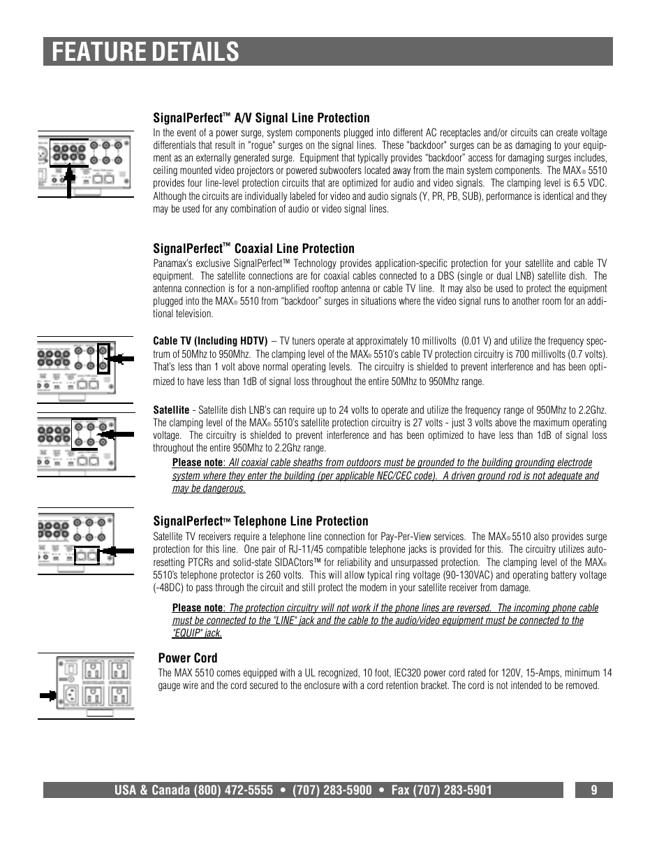 Feature details | Panamax MAX 5510 User Manual | Page 11 / 15