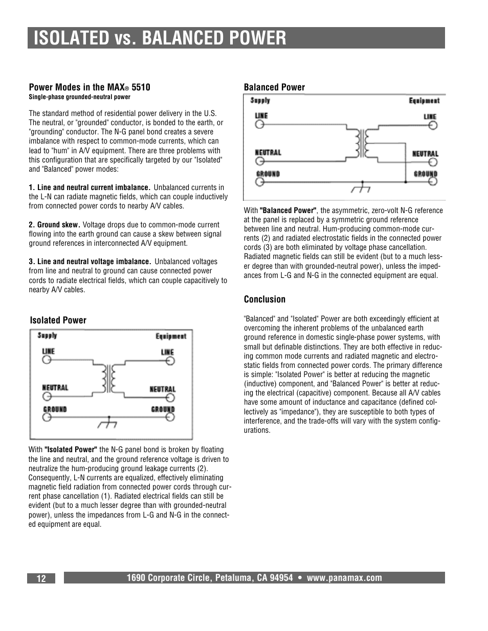 Isolated vs. balanced power | Panamax MAX 5510 User Manual | Page 14 / 15