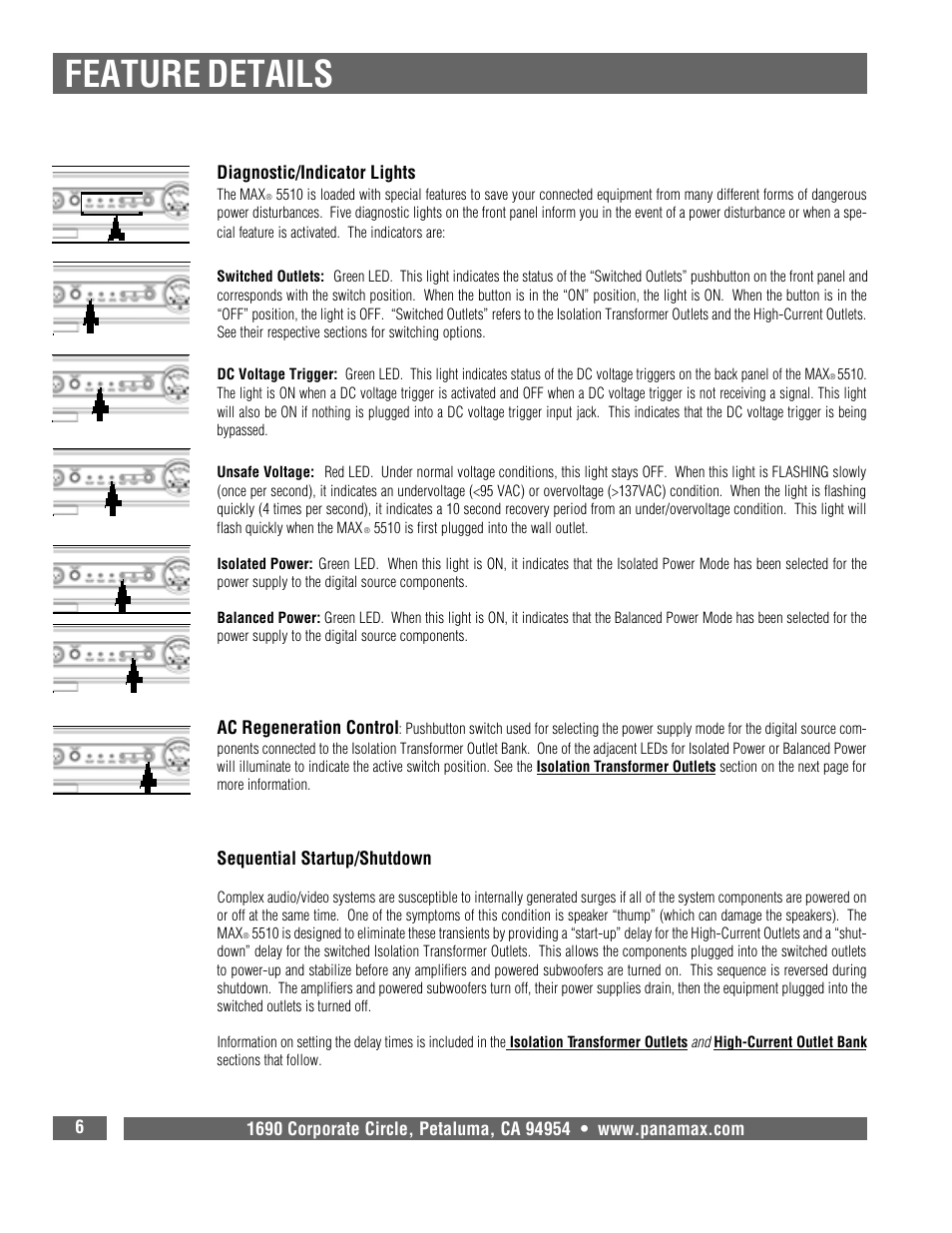 Feature details | Panamax MAX 5510 User Manual | Page 8 / 15