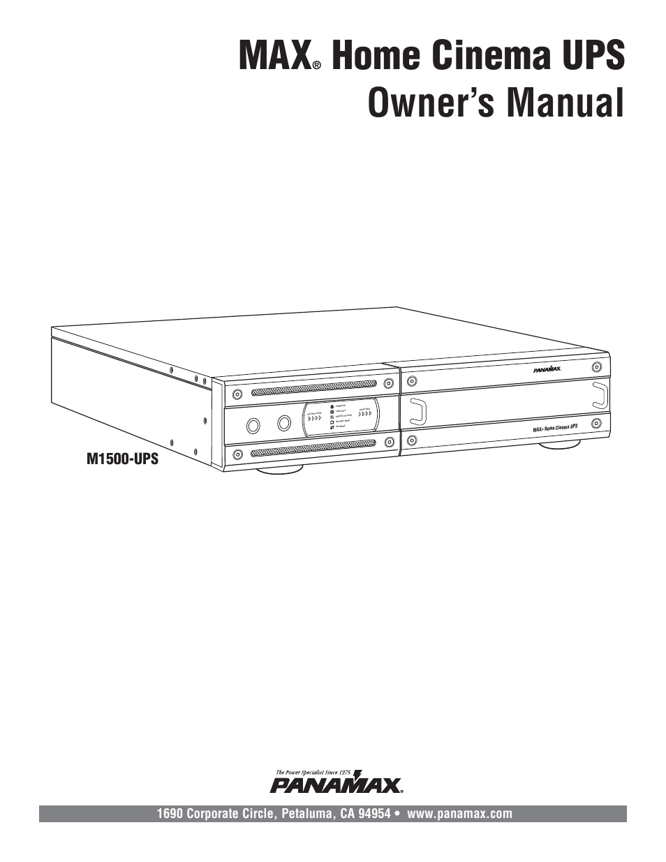 Panamax M1500-UPS User Manual | 20 pages