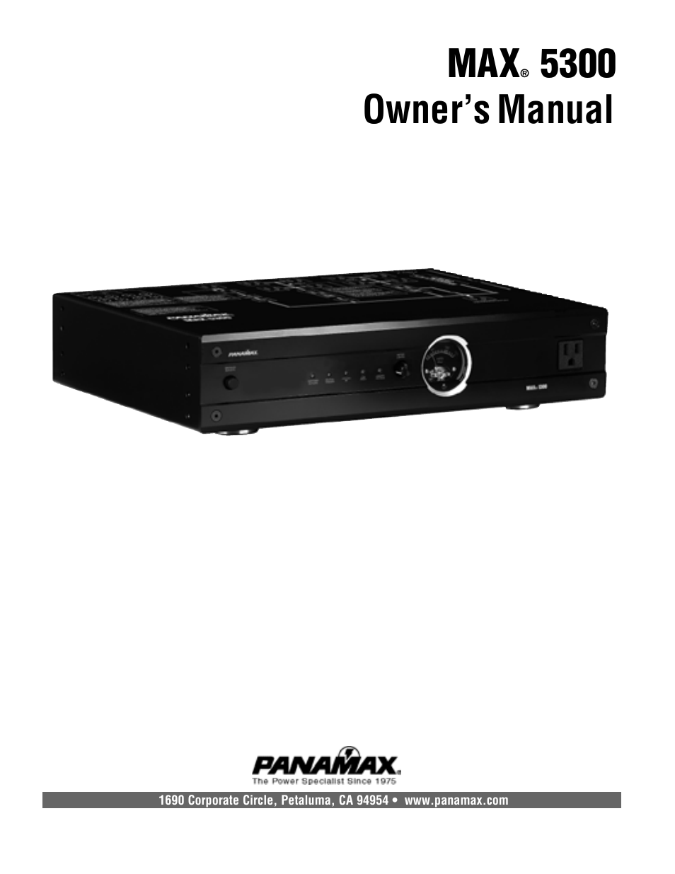 Panamax 5300 User Manual | 14 pages