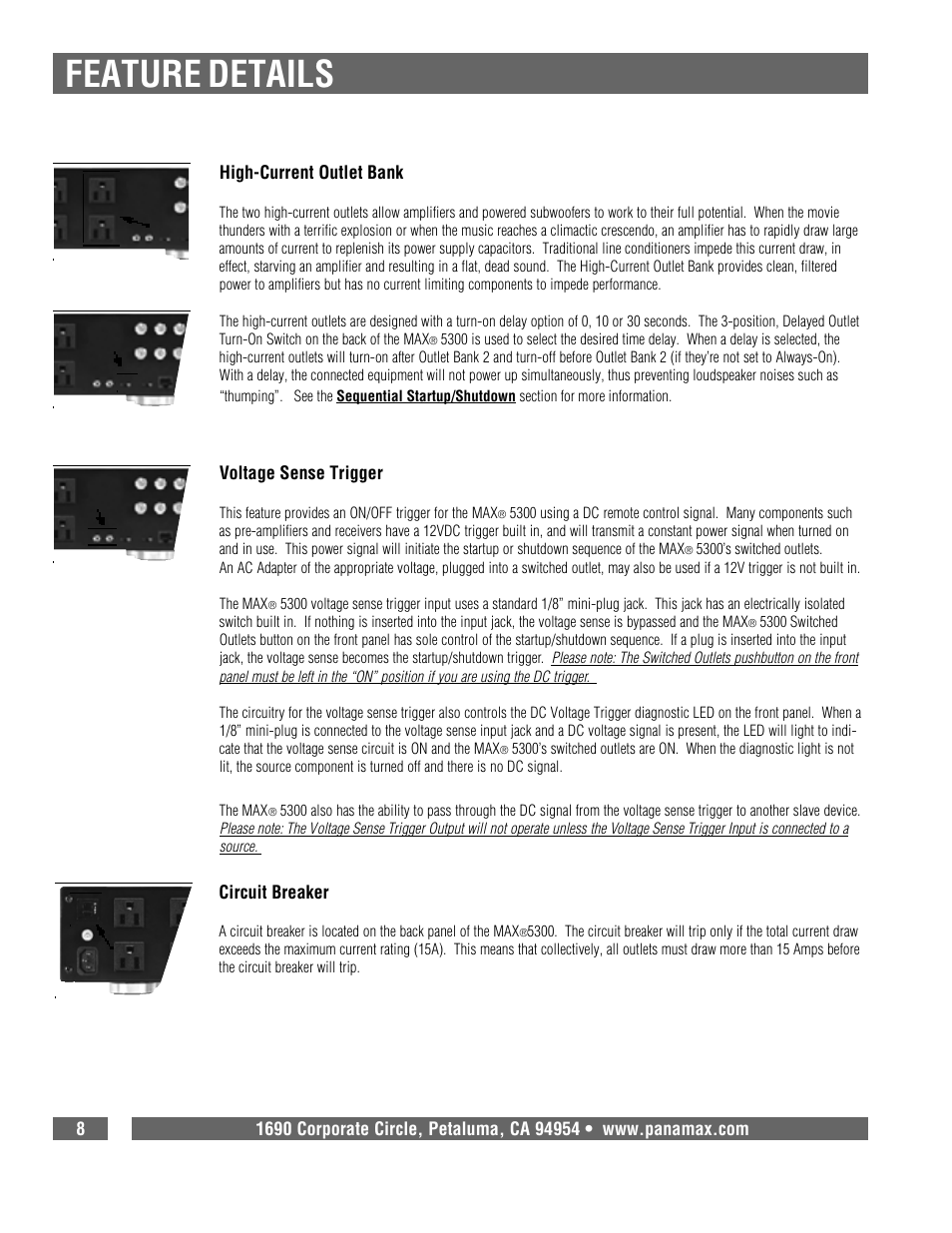 Feature details | Panamax 5300 User Manual | Page 10 / 14