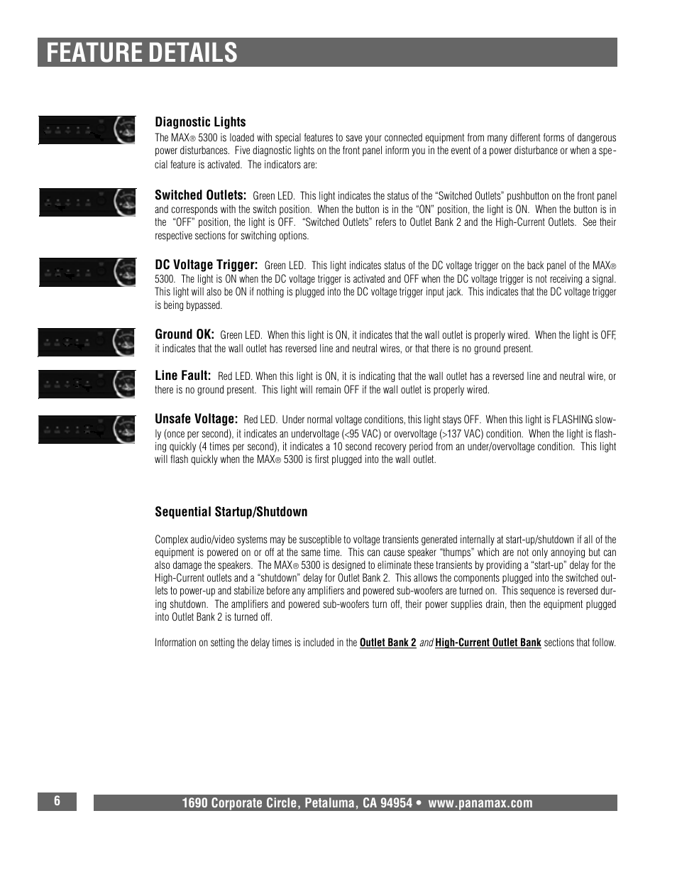 Feature details | Panamax 5300 User Manual | Page 8 / 14