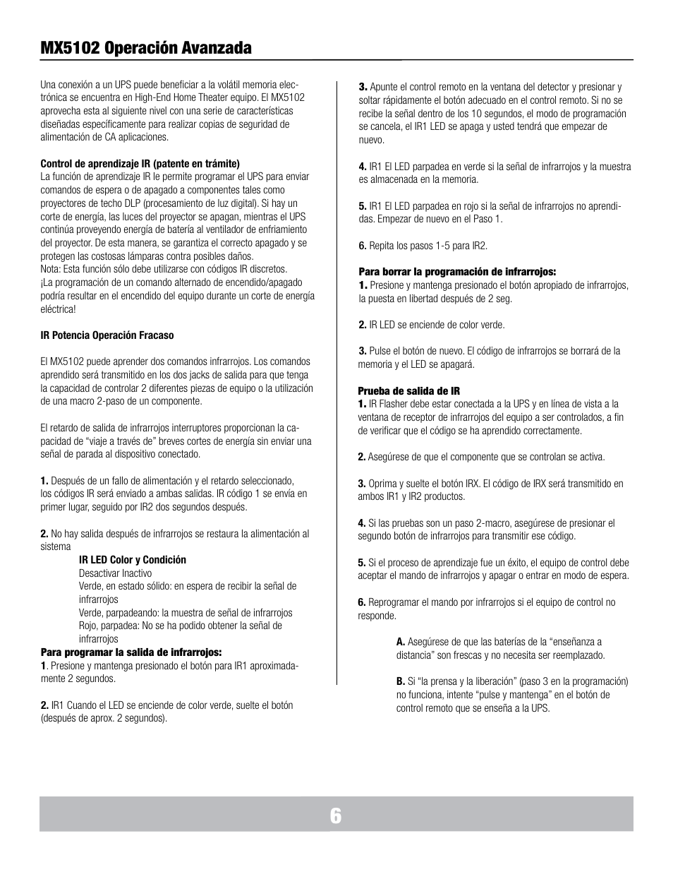 Mx5102 operación avanzada | Panamax MX5102 User Manual | Page 23 / 24