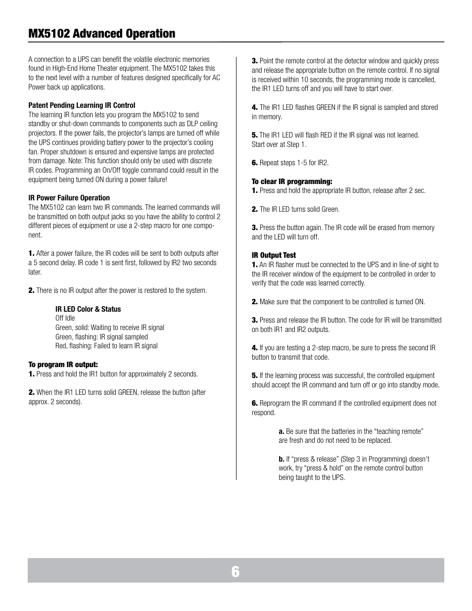 Mx5102 advanced operation | Panamax MX5102 User Manual | Page 7 / 24