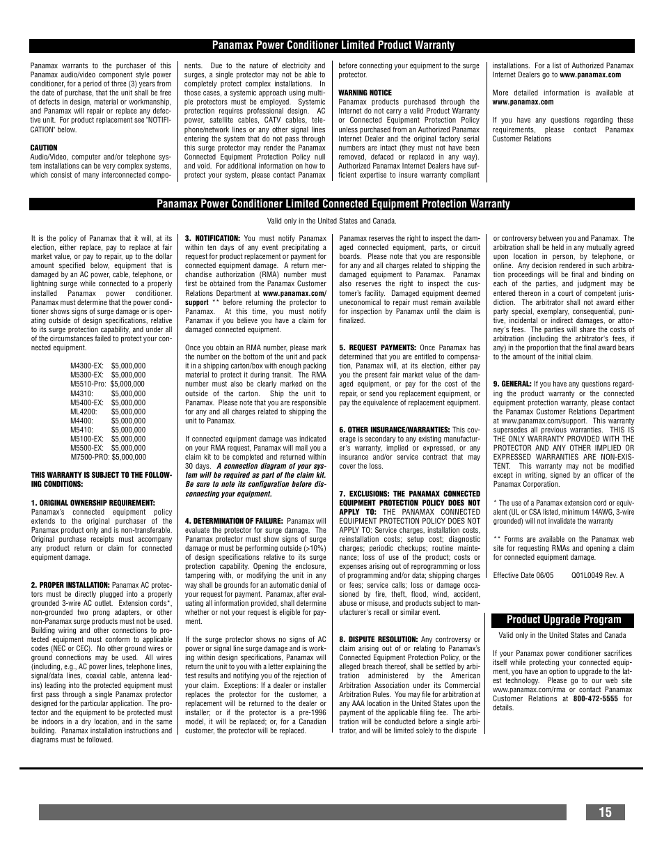 Panamax 7500-PRO User Manual | Page 17 / 17