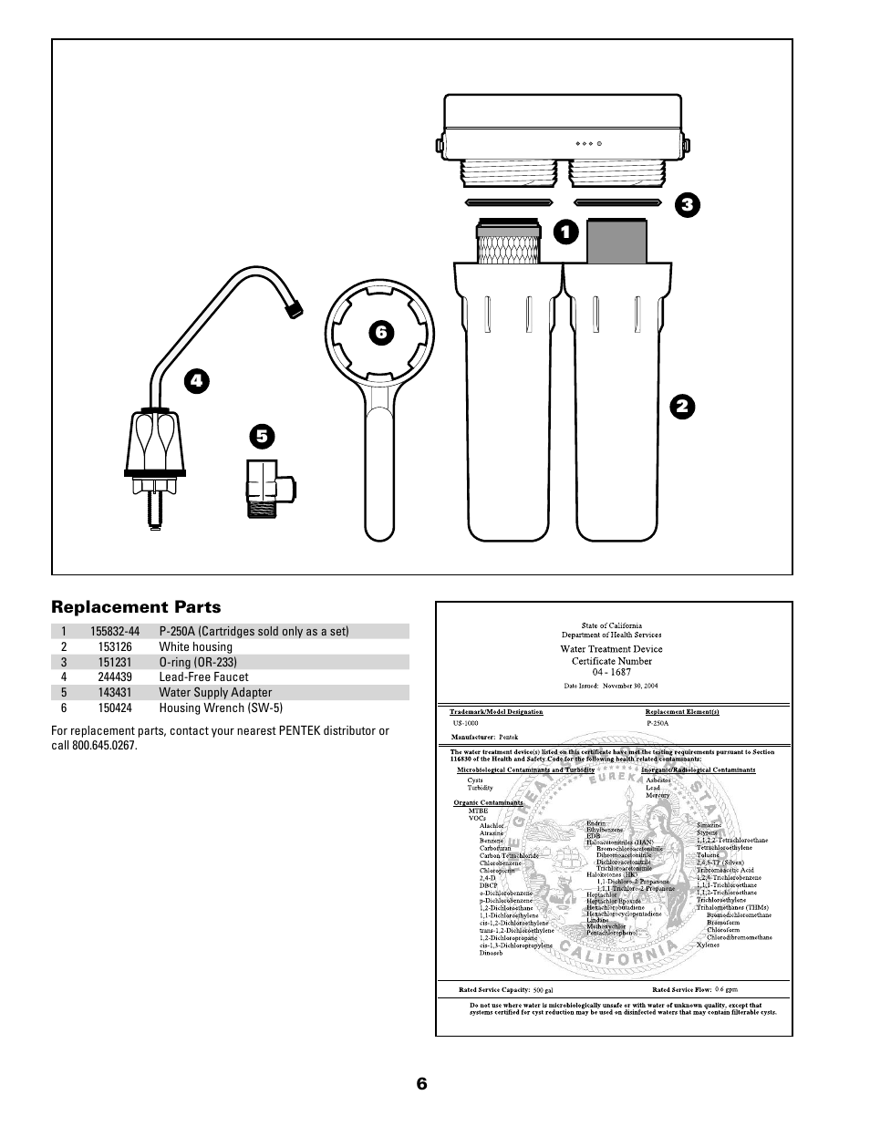 Pentek NSF US-1000 User Manual | Page 6 / 8