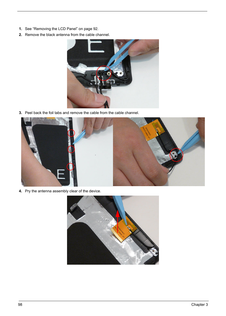 Removing the antennas | PACKARD BELL TM87 User Manual | Page 108 / 216