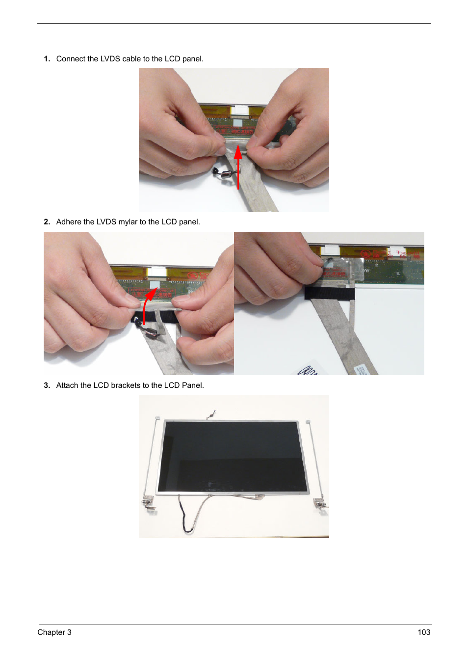 Replacing the lcd brackets and fpc cable | PACKARD BELL TM87 User Manual | Page 113 / 216