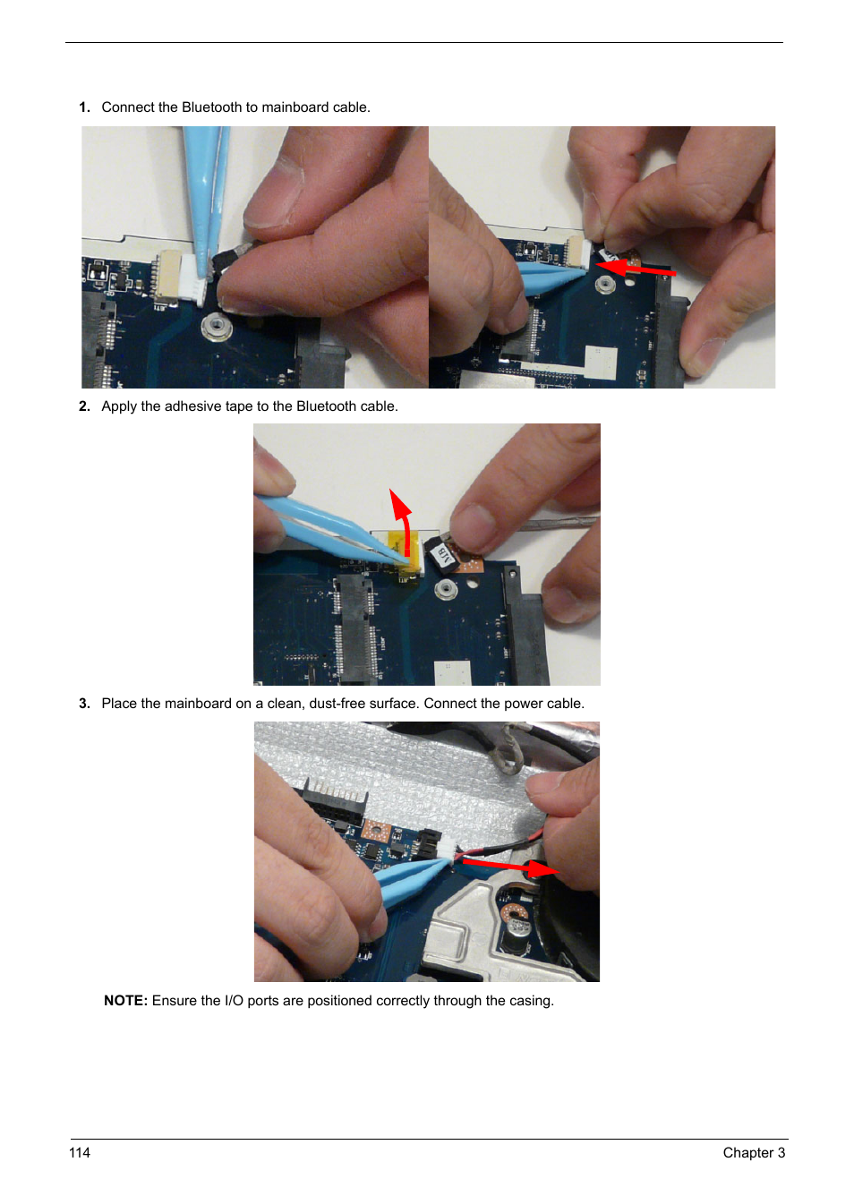 Replacing the mainboard | PACKARD BELL TM87 User Manual | Page 124 / 216