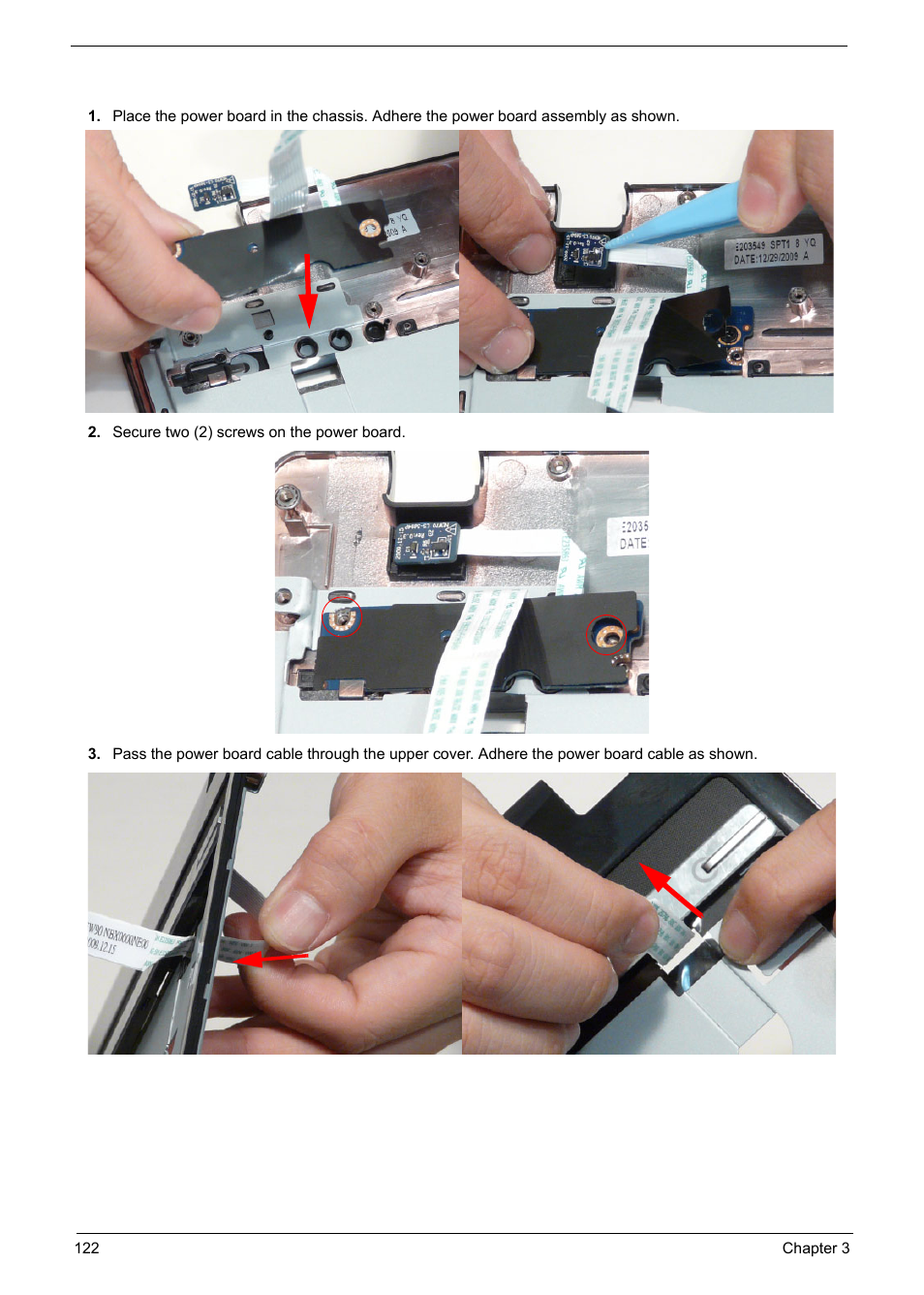 Replacing the power board | PACKARD BELL TM87 User Manual | Page 132 / 216